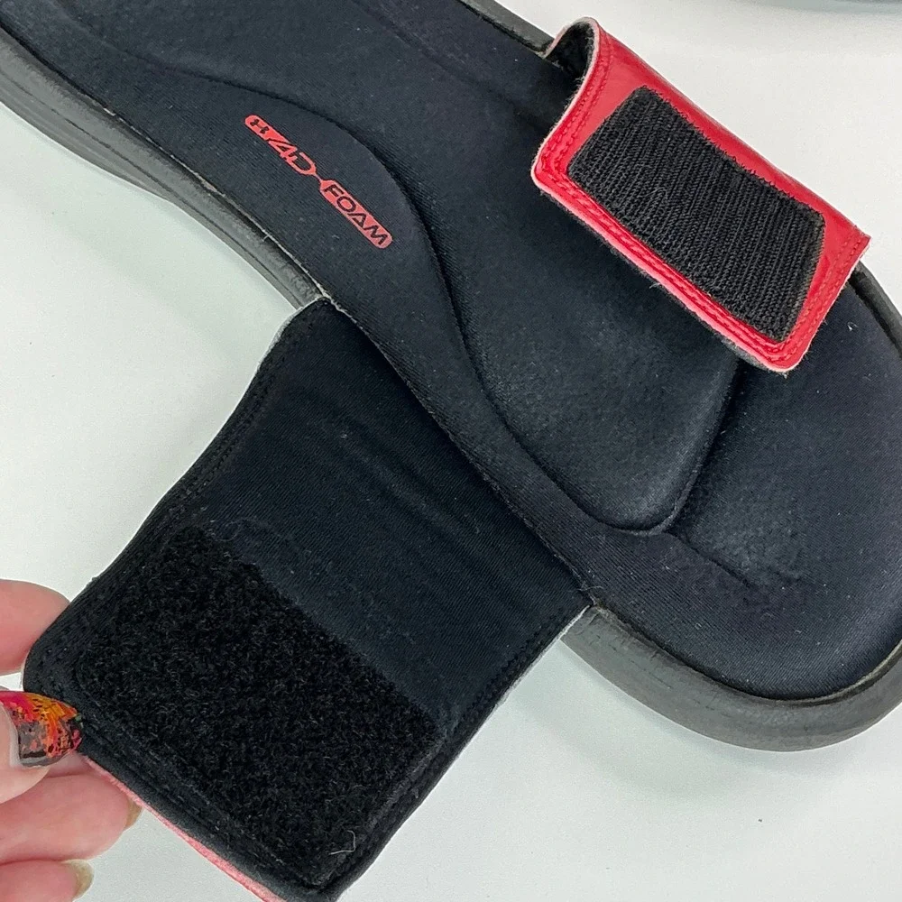 Under Armour Black Red Ignite Slides Mens 10 Adjustable 4D Foam 1235584-004